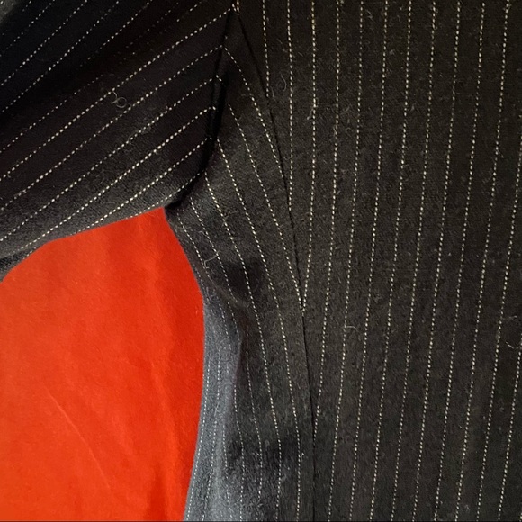 Vintage Blazer 60s Unisex wool pinstripe double breasted Mod Suitcoat Wool sz 10 - Picture 11 of 17